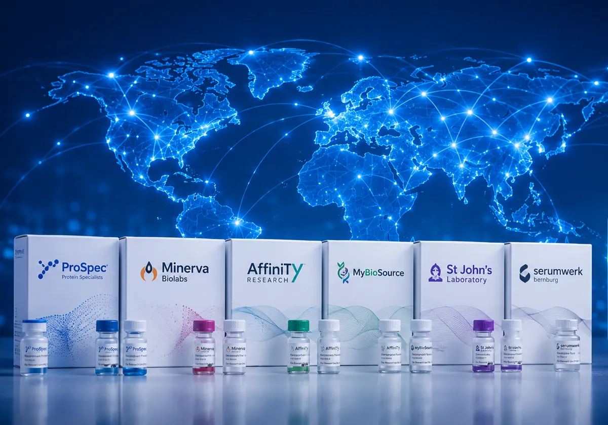 Productos de las marcas representadas sobre un mapa mundial
